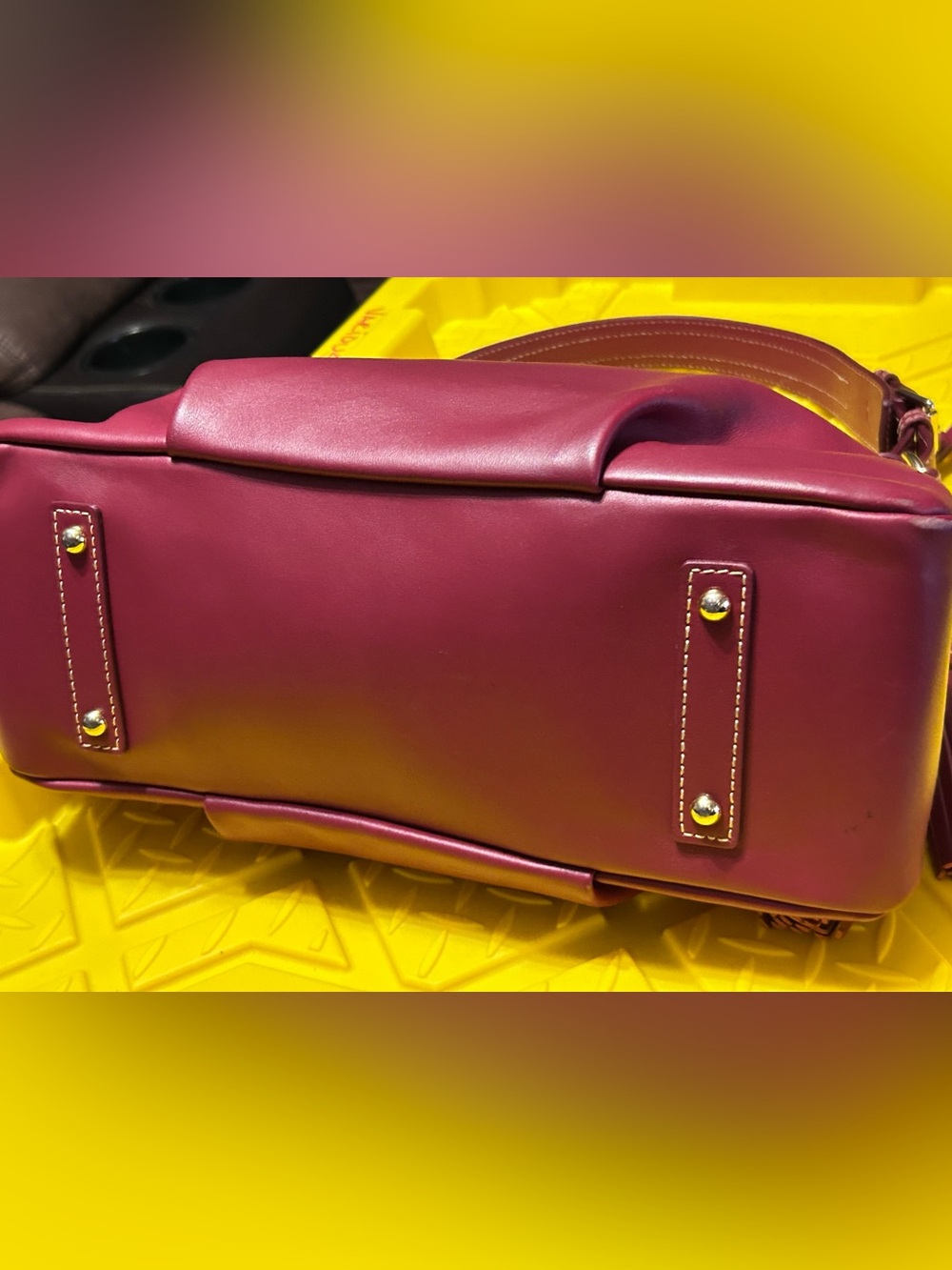 Dooney & Bourke Burgundy Leather Shoulder Bag - Picture 9 of 14
